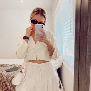 thrifted yellow cardigan!